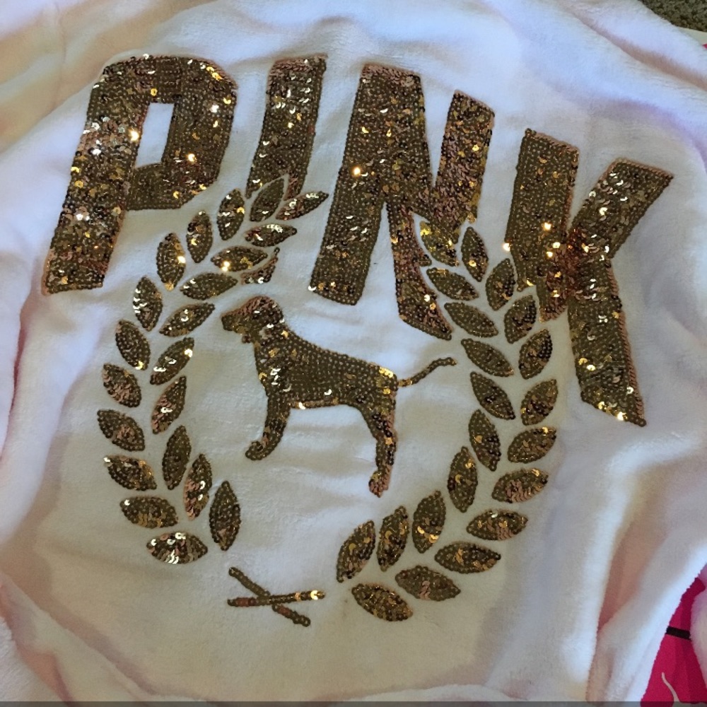 🎉SALE🎉New VS Pink Sherpa Lined Robe XS/S - Picture 4 of 8